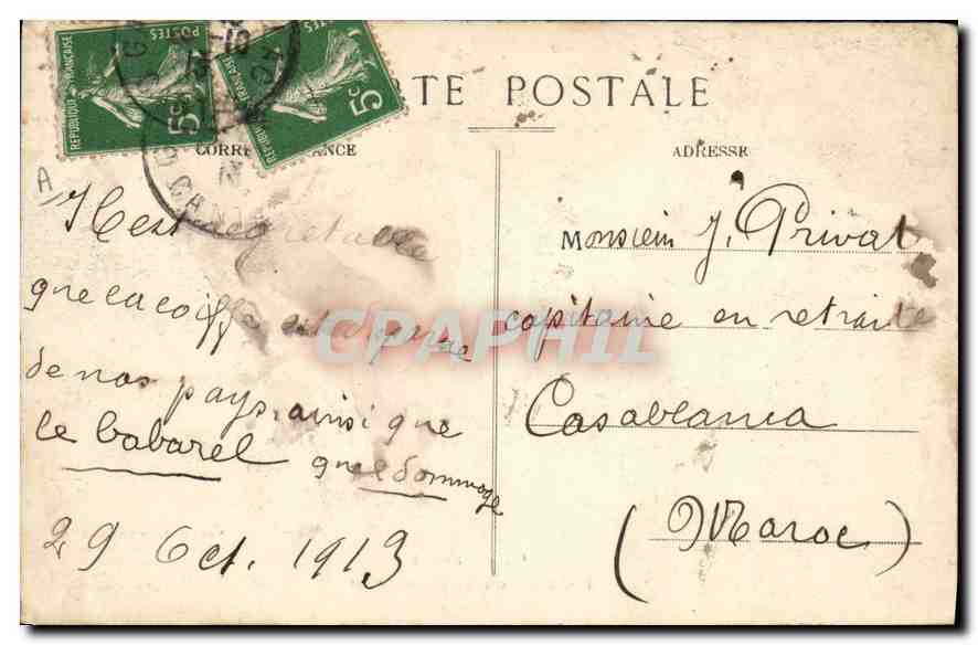 CPA Folklore En Auvergne La Bourree Le Croisement  — Verso