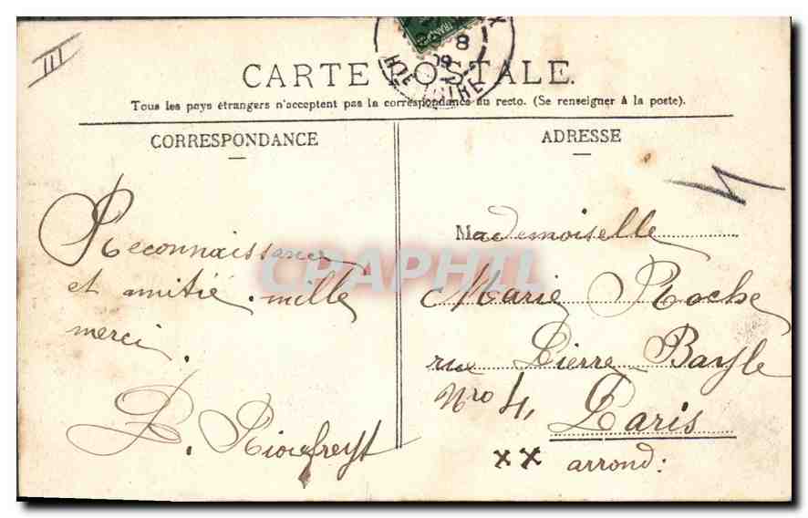 CPA Folklore Bonjour d'Auvergne une bourree  — Verso