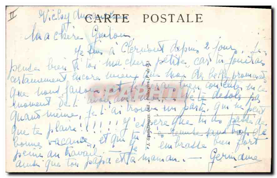 CPA Folklore L'Auvergne ce jeune Auvergnat bien sous tous les rapports epouserait demoiselle riche j — Verso