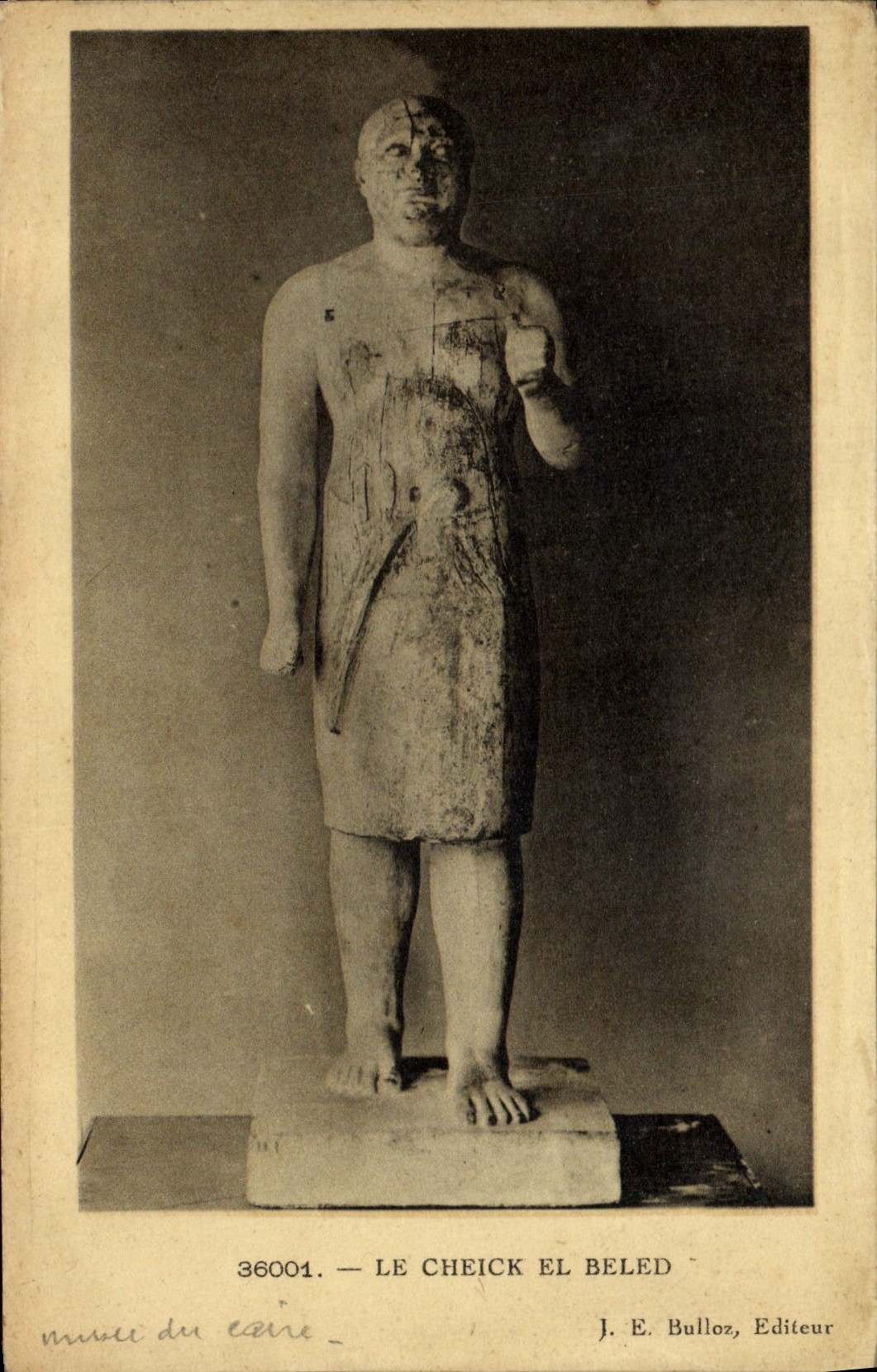 Le Cheick El Beled — statue égyptienne — J. E. Bulloz, Éditeur, n° 36001