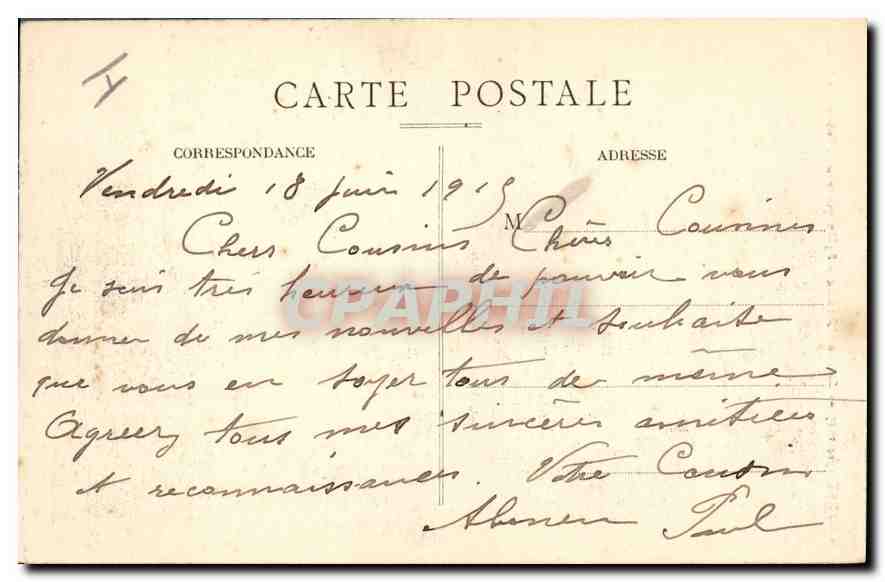 Église de Guerre 1914-1915 — Dans l'Aisne — Église qui servit d'infirmérie D.D. — Rückseite