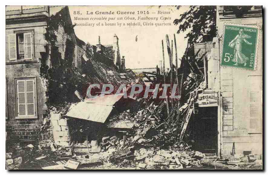 Reims — Damage caused by a shell in 1915 — Publisher not identified, no. 88