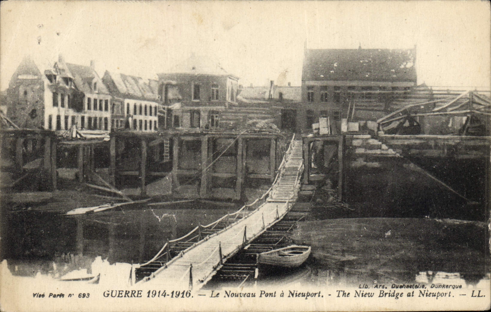 The New Bridge in Nieuport — War 1914-1916 — Lib. Ars. Duchastelle, Dunkerque
