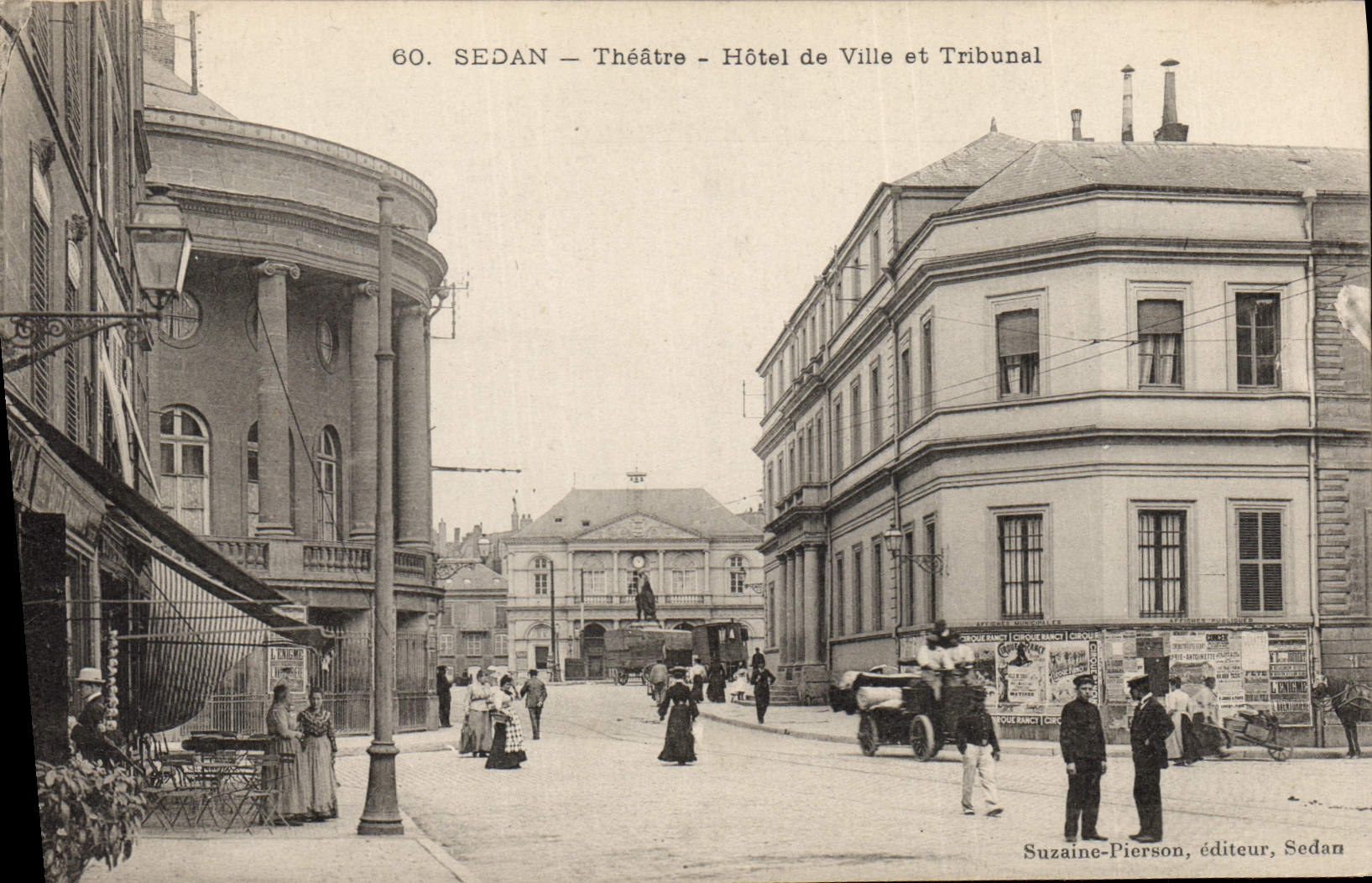 Sedan — Théâtre - Hôtel de Ville et Tribunal — Suzaine-Pierson, éditeur, Sedan
