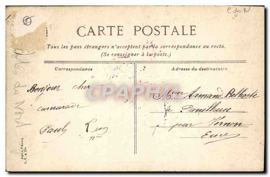 CPA StBrieuc.Entrée des Promenades et Palais de Justice — Verso