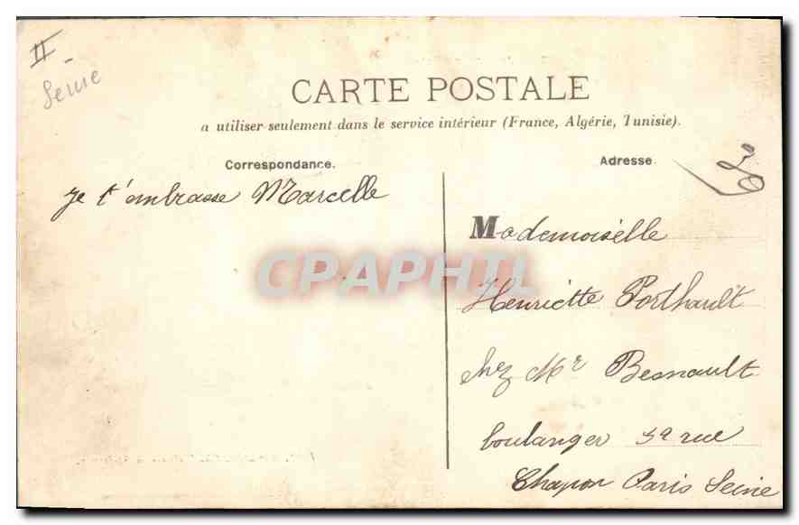 CPA SAINT-DENIS.Justice de Paix — Verso