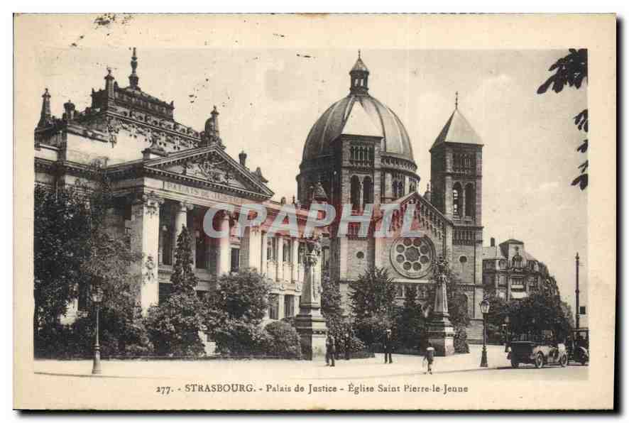 CPA STRASBOURG.-Palais de Justice-Eglise Saint Pierre-le-jeune