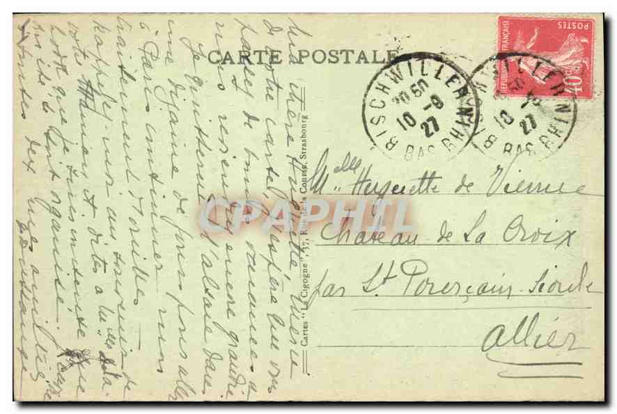 CPA STRASBOURG.-Palais de Justice-Eglise Saint Pierre-le-jeune — Verso