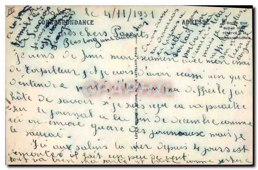 CPA TOULON-LE Palais de Justice — Rückseite