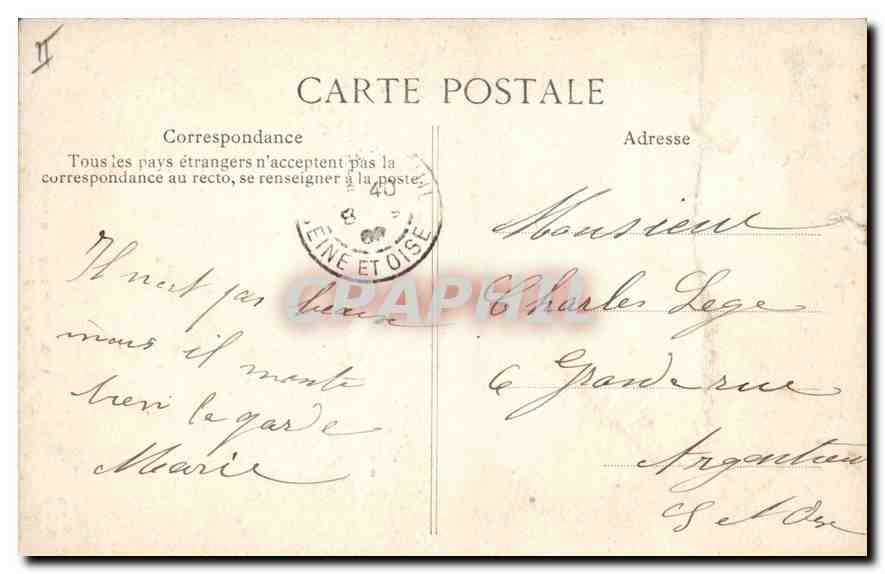 Vieux berger Auvergnat — 1589 — V.D.C. (éditeur) — Verso