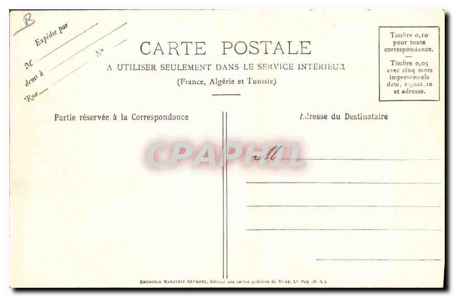 CPA Folklore UNE Bourrée du Velay — Verso