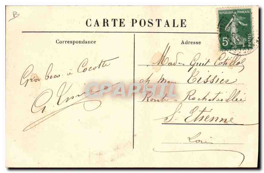 CPA Folklore Anciens Costumes des Paysannes du Velay — Verso