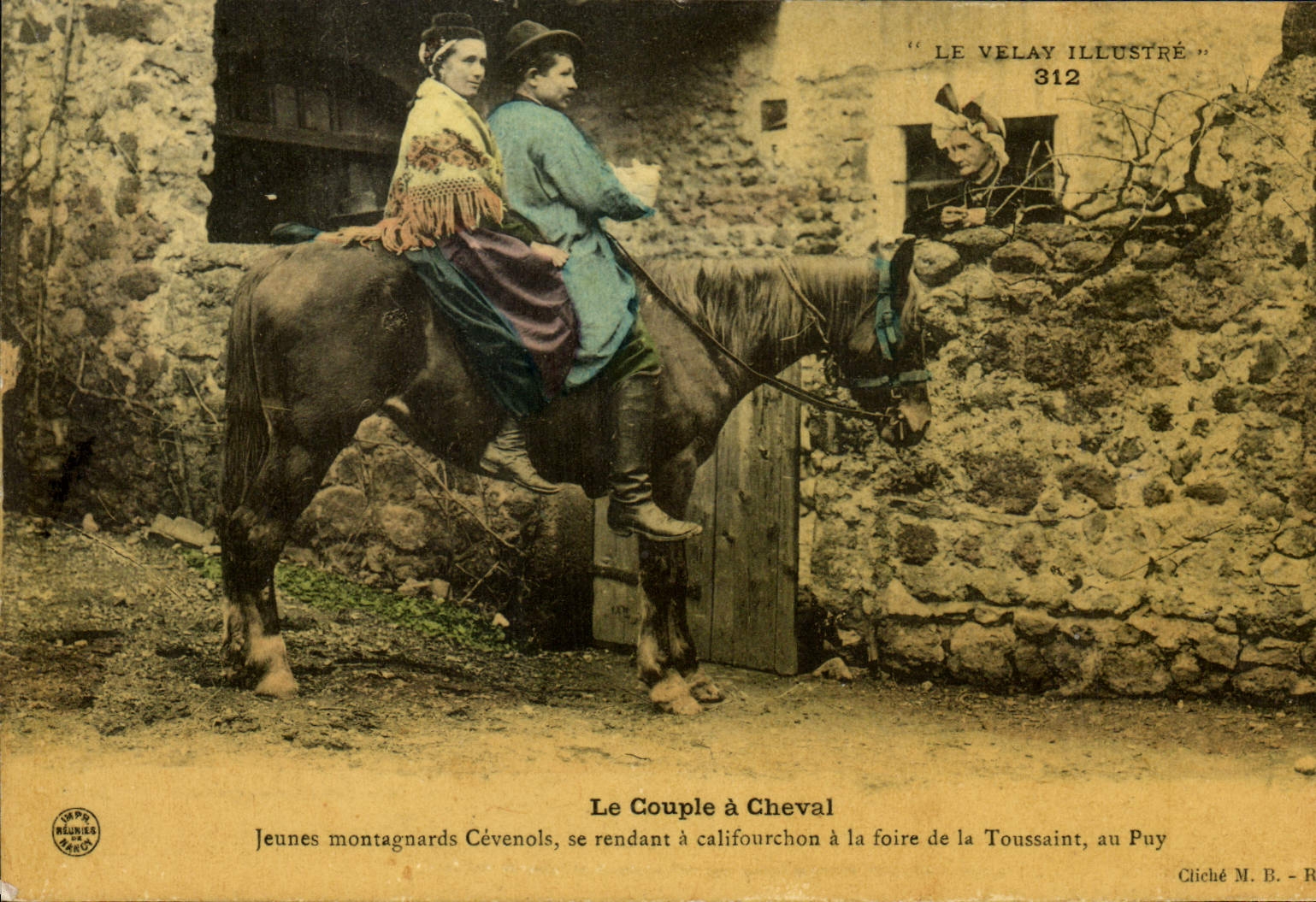 Jeunes montagnards Cévenols — Le Couple à Cheval — "LE VELAY ILLUSTRÉ" n°312