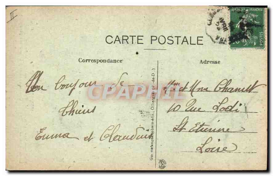 CPA Folklore L'AUVERGNE.Tu es fait pour tenir un fuseau Comme un chien pour tenir une quenouille — Verso