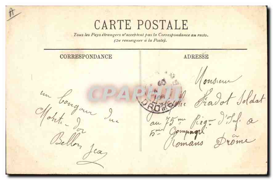 CPA Folklore TYPES D'AUVERGNE.-Un Raptème  — Verso