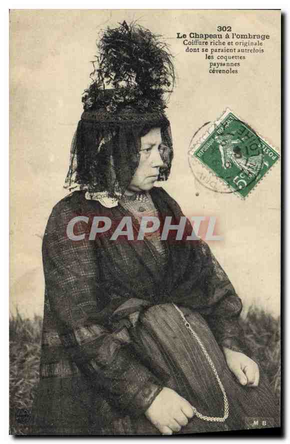 Coiffe à l'ombrage — Coiffure riche et originale des coquettes paysannes cévenoles — M B, n° 302