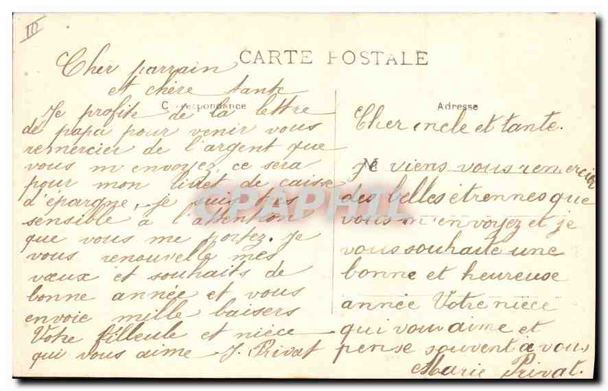 CPA Folklore Une Auvergne de rendant à la Ville — Verso