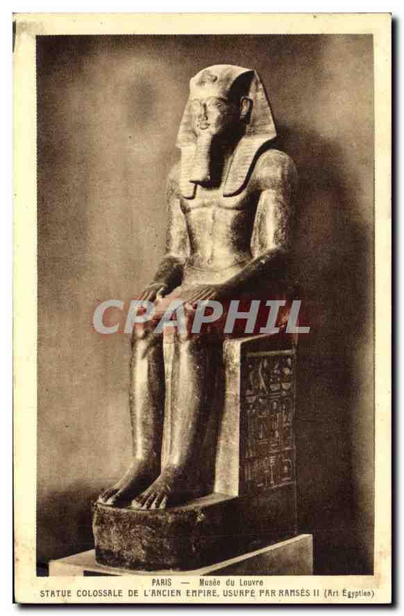 Statue colossale de l'ancien empire, usurpée par Ramsès II — Musée du Louvre — Art Égyptien