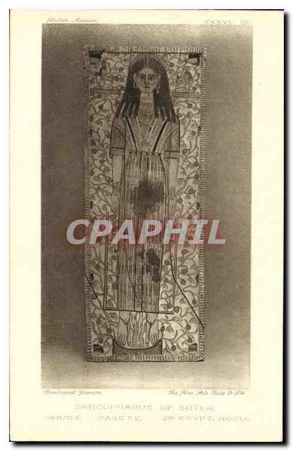 Sarcophage de Sotèr — British Museum, Salle des Arts Égyptiens, Case 66 — éditeur : The Fine Arts Society Ltd