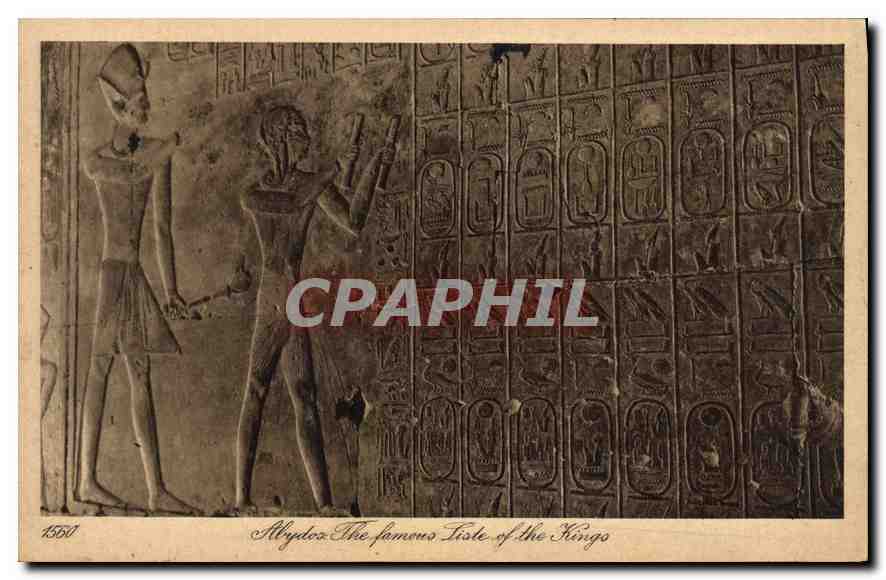 CPA Egypte Egypt Abydos The famous liste of the kings