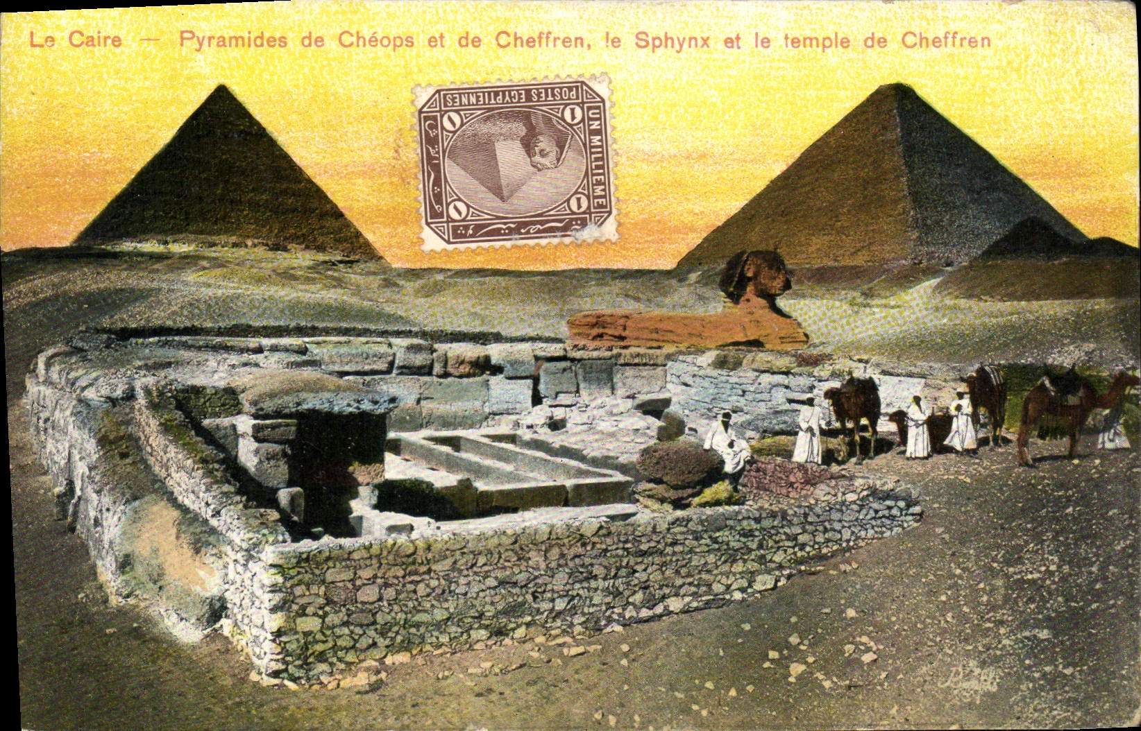 Le Caire — Pyramides de Chéops et de Cheffren, le Sphynx et le temple de Cheffren — Postes Égyptiennes