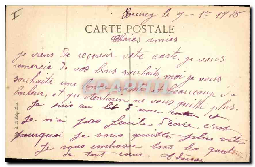 Bataille de la Marne — Maurept (Marne) — Rue Principale — 1914 — Verso