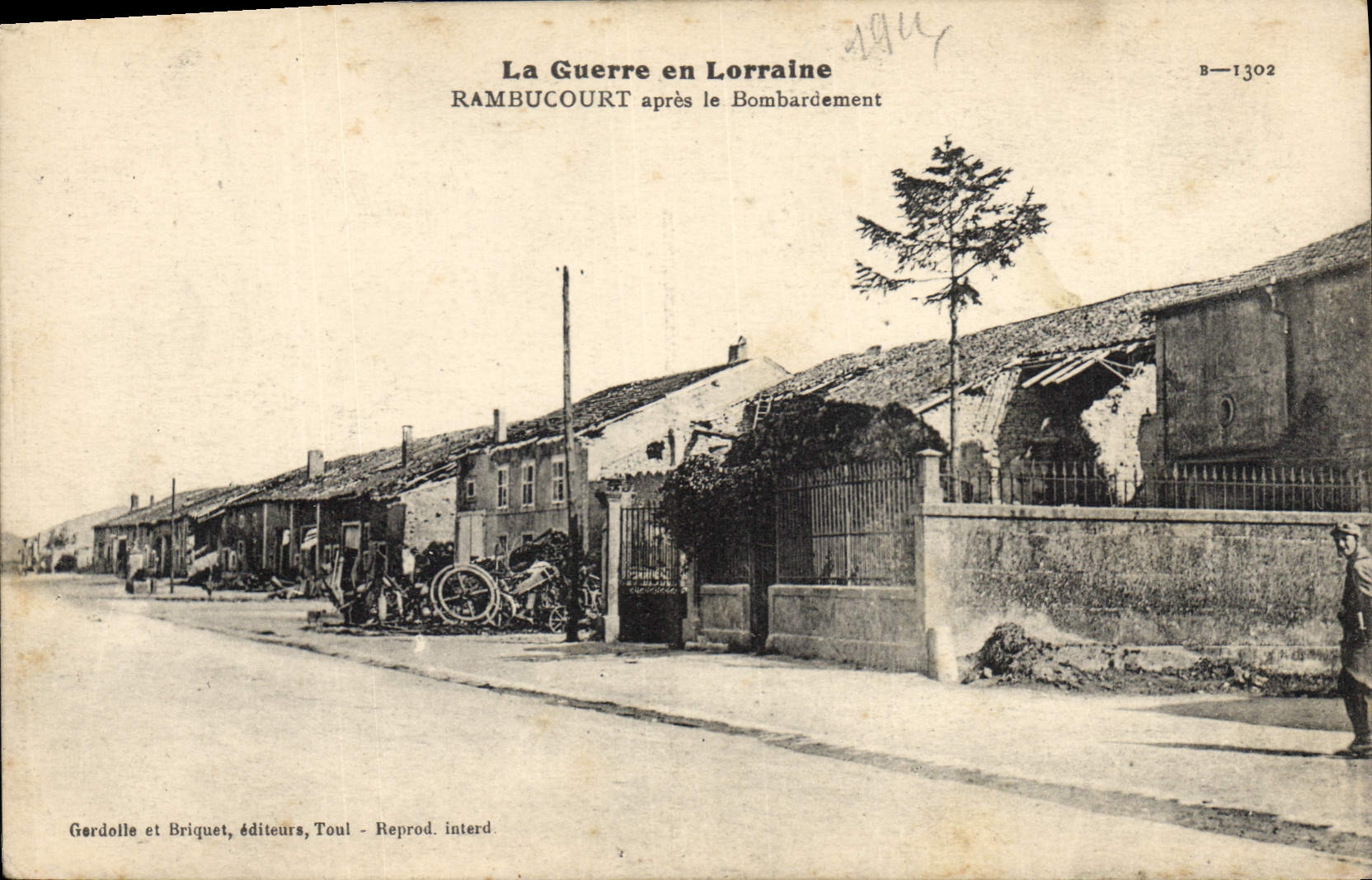 Rambucourt après le Bombardement — La Guerre en Lorraine — Gerdolle et Briquet, Toul - B-1302