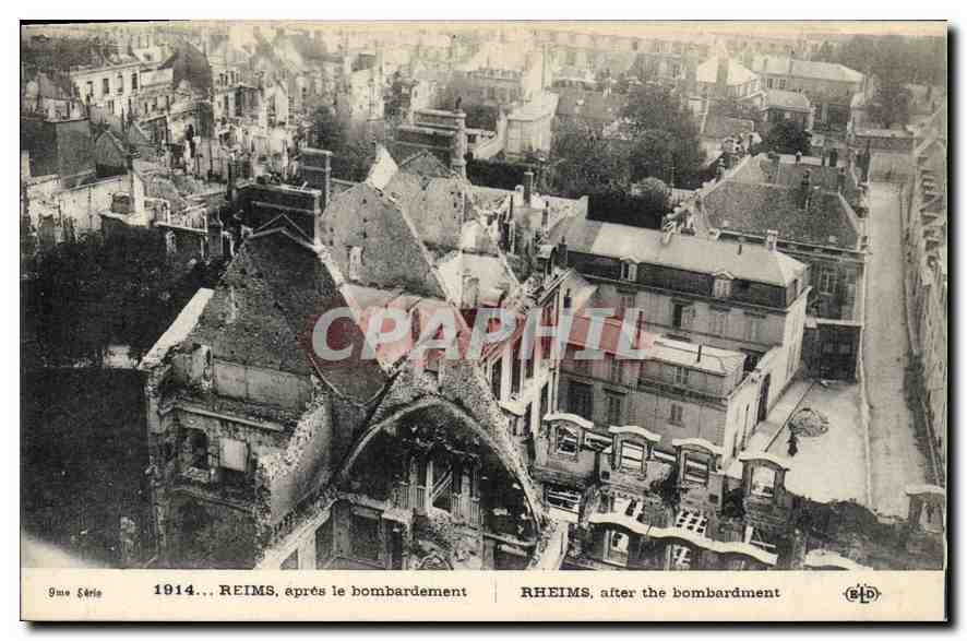 CPA Militaria 1914 REIMS  après le bombardement