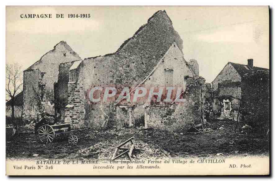 Battle of the Magne — Burned Farm in Chatillon — Visé Paris N° 316