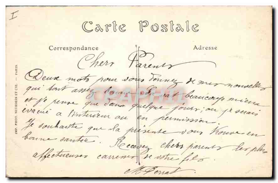 Battle of the Magne — Burned Farm in Chatillon — Visé Paris N° 316 — Back