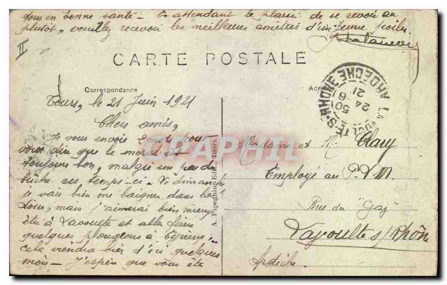 CPA TOURS - Le Palais de Justice — Verso