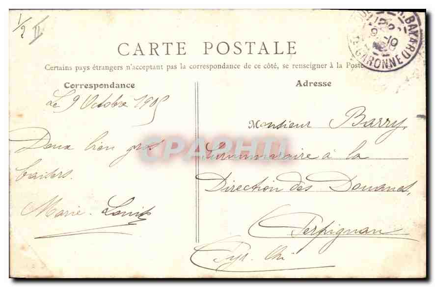 CPA TOULOUSE - Le Palais de Justice — Verso