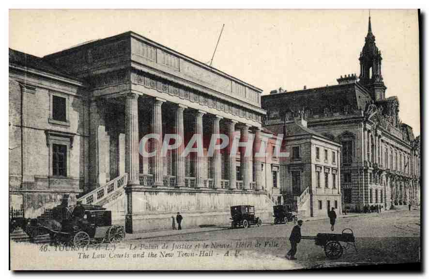 CPA TOURS - Le Palais de Justice et le Nouvel Hotel de Ville