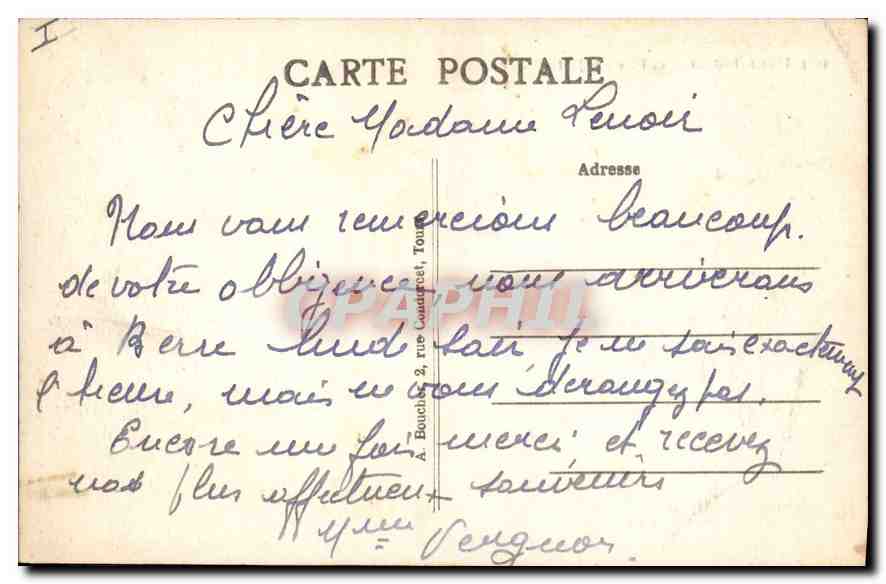 CPA TOURS - Le Palais de Justice — Verso