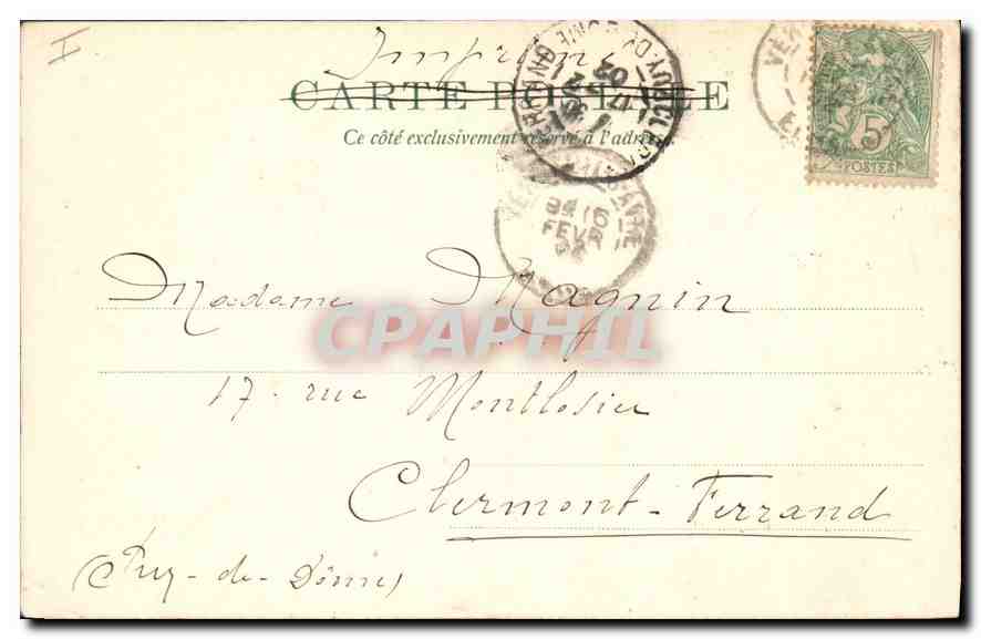 CPA Palais de Justice — Verso