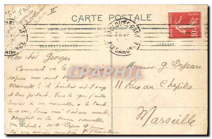 CPA TOULOUSE.-LE PALAIS DE JUSTICE — Verso