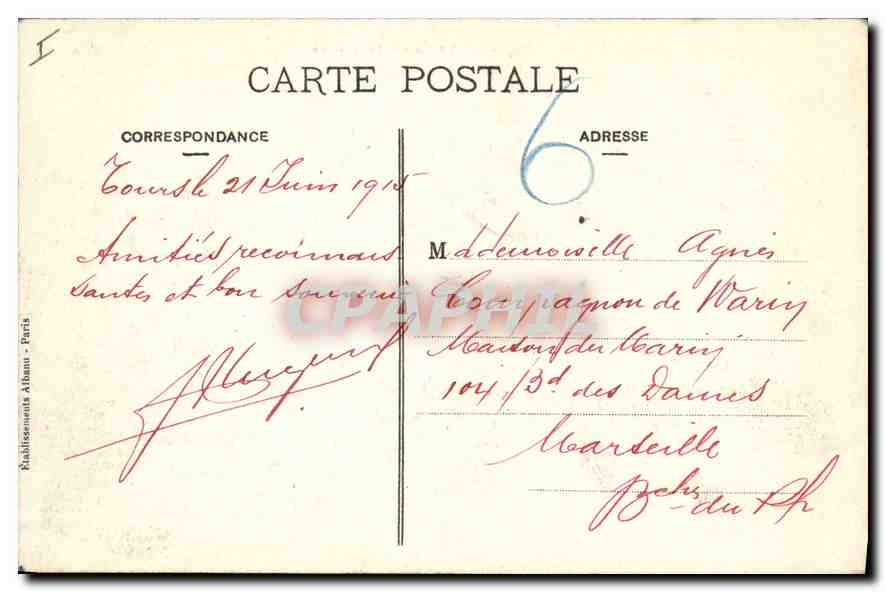 CPA TOURS - Le Palais de Justice — Verso
