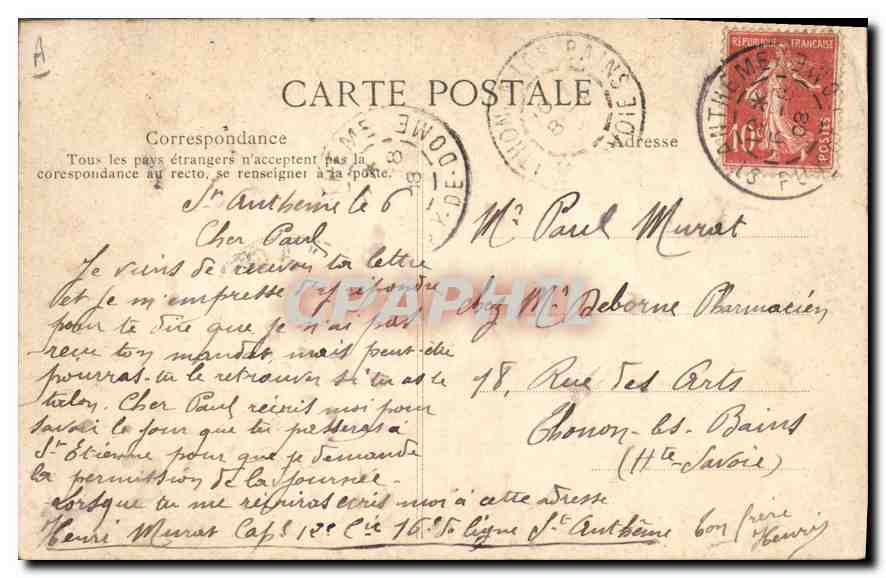 CPA Folklore L'AUVERGNE PITTORESQUE — Verso