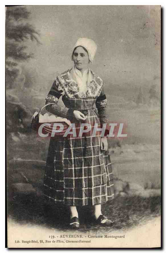 CPA Folklore AUVERGNE.- Costume Montagnard