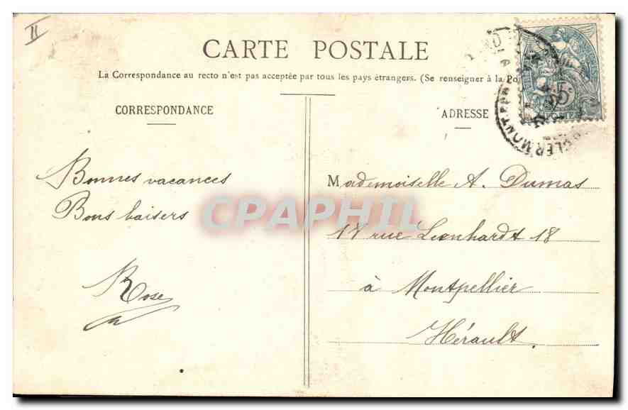 CPA Folklore AUVERGNE.- Costume Montagnard — Verso