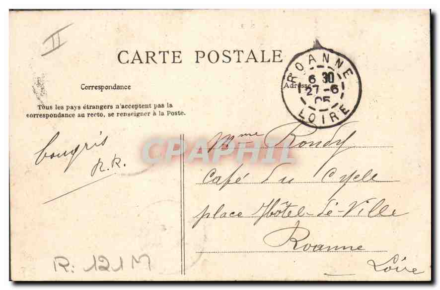 CPA Folklore La bourree — Verso
