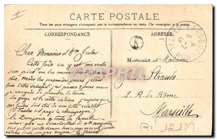 CPA Folklore La bourree — Verso