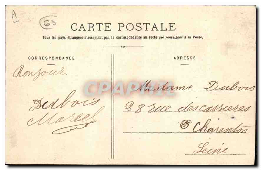 CPA Folklore Retour des champs — Verso
