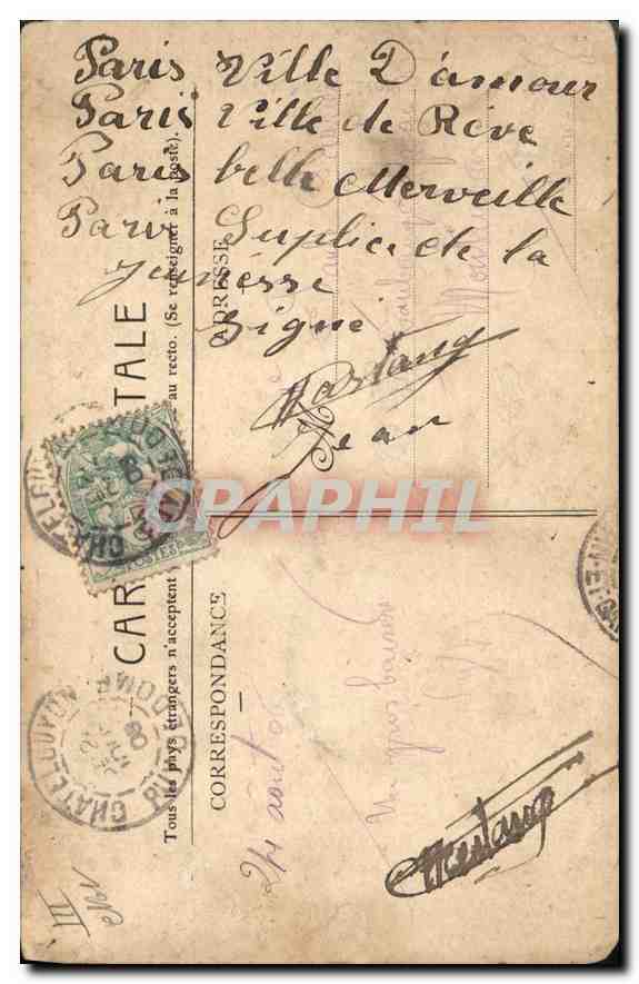 CPA Folklore Fileuse d'Auvergne. L'Hirondelle- Paris — Verso