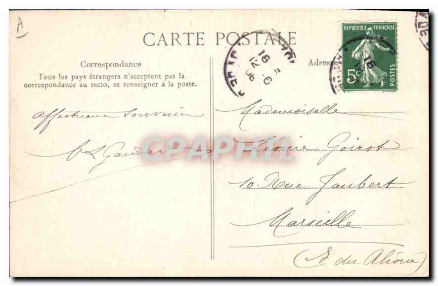 CPA Folklore La bourree — Verso