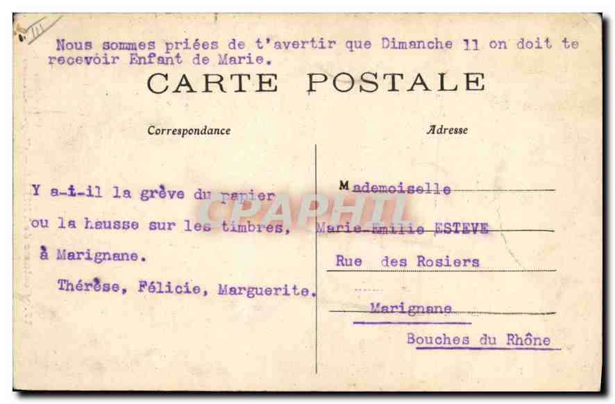 CPA Folklore Costume de THIERS - (Puy-de-Dôme) — Verso