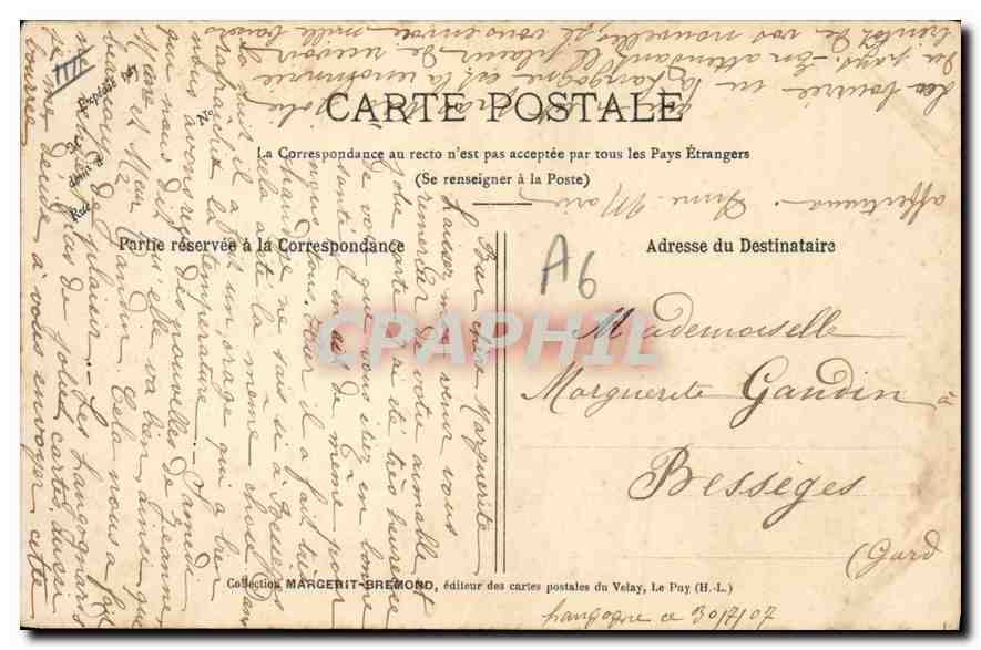 CPA Folklore La Bourree — Verso