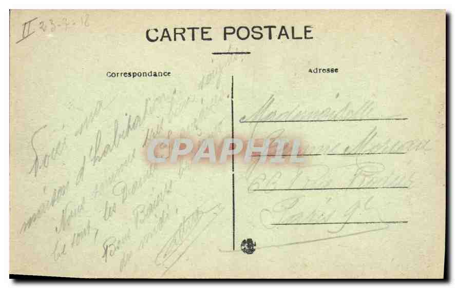 CPA TULLE Palais de Justice  — Verso