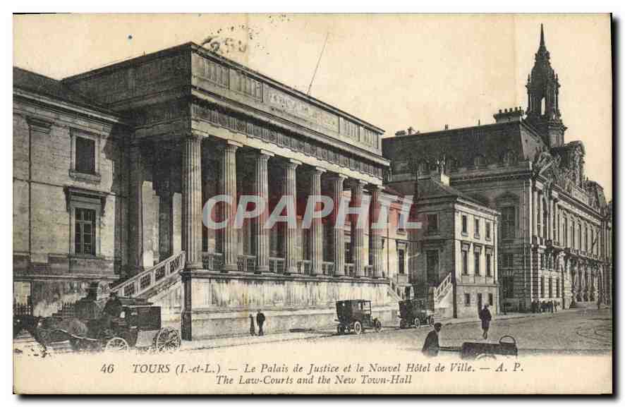 CPA TOURS Palais de Justice et le Nouvel Hôtel de Ville