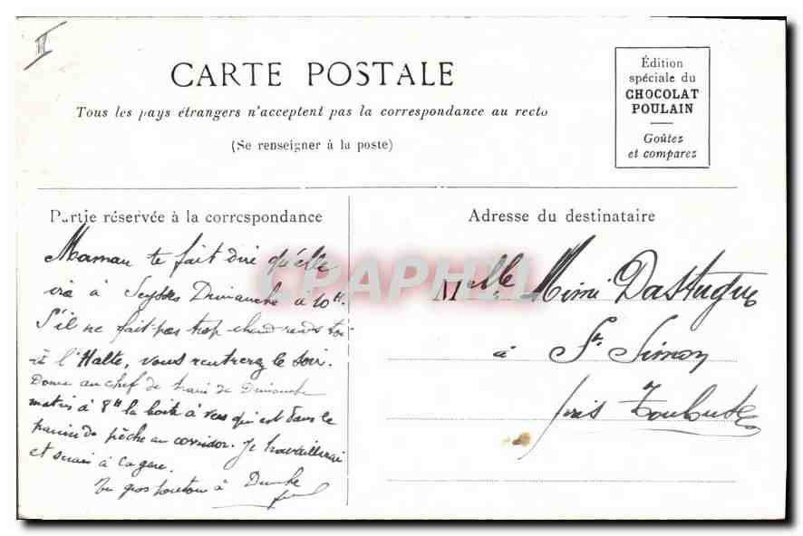 CPA TOURAINE Palais de Justice et Hôtel de Ville à Tours — Verso